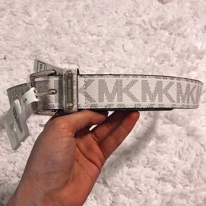 MICHAEL KORS Women’s White Belt w/ MK print
